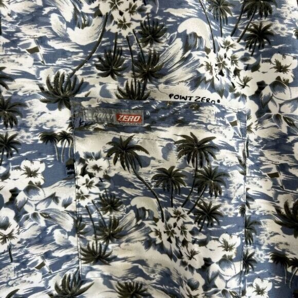Point Zero Vital Cycle Men’s Medium Short Sleeve Hawaiian Button Down Shirt Palm - Picture 3 of 10